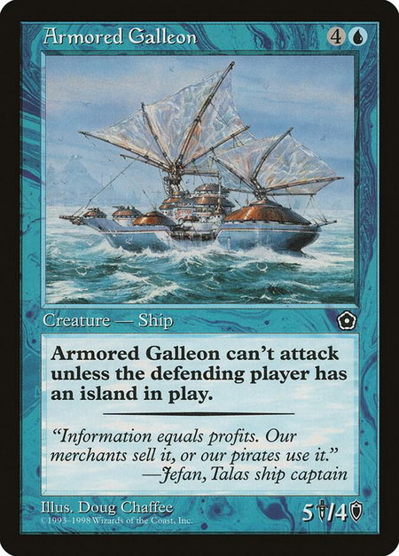 Armored Galleon - Portal Second Age Magic: The Gathering trading card