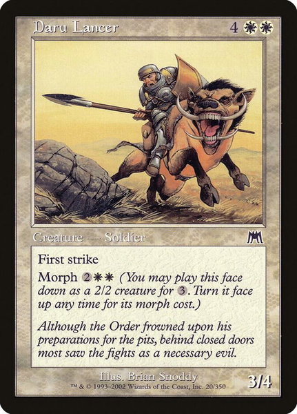 Daru Lancer trading card from Onslaught Daru Lancer - Onslaught Magic: The Gathering trading card