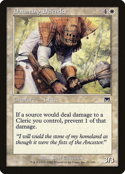 Daunting Defender trading card from Onslaught Daunting Defender - Onslaught Magic: The Gathering trading card