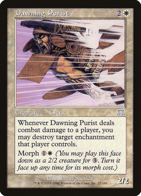 Dawning Purist trading card from Onslaught Dawning Purist - Onslaught Magic: The Gathering trading card