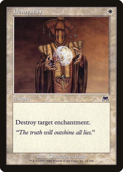 Demystify trading card from Onslaught Demystify - Onslaught Magic: The Gathering trading card
