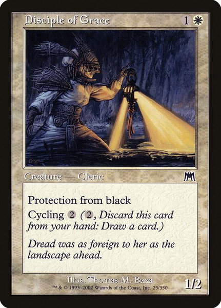 Disciple of Grace trading card from Onslaught Disciple of Grace - Onslaught Magic: The Gathering trading card