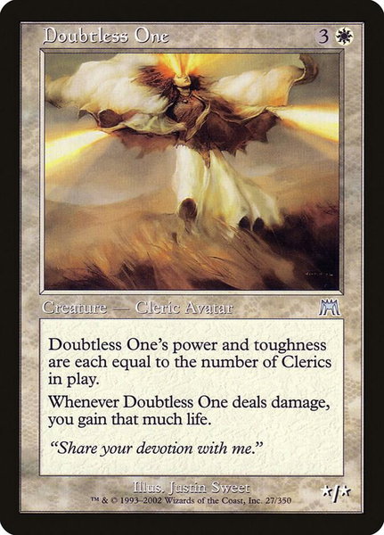 Doubtless One trading card from Onslaught Doubtless One - Onslaught Magic: The Gathering trading card