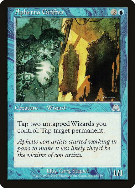 Aphetto Grifter trading card from Onslaught Aphetto Grifter - Onslaught Magic: The Gathering trading card