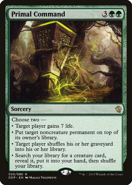Primal Command trading card from Duel Decks: Zendikar vs. Eldrazi Primal Command - Duel Decks: Zendikar vs. Eldrazi Magic: The Gathering trading card