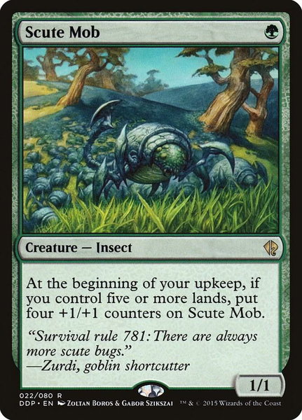 Scute Mob trading card from Duel Decks: Zendikar vs. Eldrazi Scute Mob - Duel Decks: Zendikar vs. Eldrazi Magic: The Gathering trading card