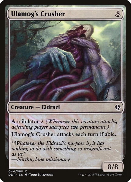 Ulamog's Crusher trading card from Duel Decks: Zendikar vs. Eldrazi Ulamog's Crusher - Duel Decks: Zendikar vs. Eldrazi Magic: The Gathering trading card