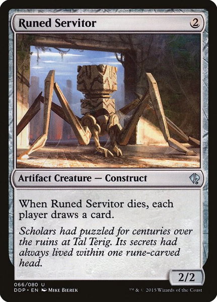 Runed Servitor trading card from Duel Decks: Zendikar vs. Eldrazi Runed Servitor - Duel Decks: Zendikar vs. Eldrazi Magic: The Gathering trading card