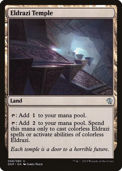 Eldrazi Temple trading card from Duel Decks: Zendikar vs. Eldrazi Eldrazi Temple - Duel Decks: Zendikar vs. Eldrazi Magic: The Gathering trading card