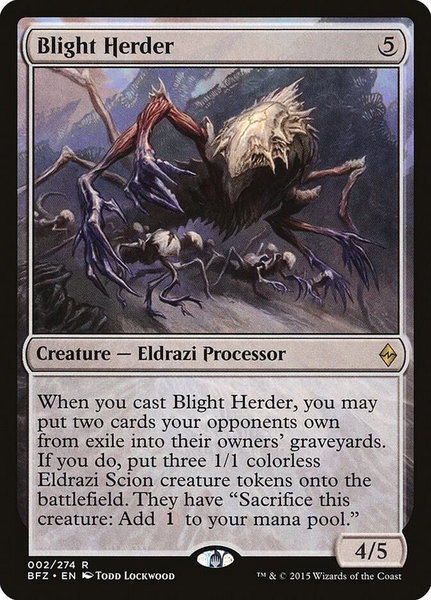 Blight Herder trading card from Battle for Zendikar Blight Herder - Battle for Zendikar Magic: The Gathering trading card