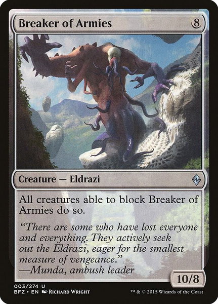 Breaker of Armies trading card from Battle for Zendikar Breaker of Armies - Battle for Zendikar Magic: The Gathering trading card