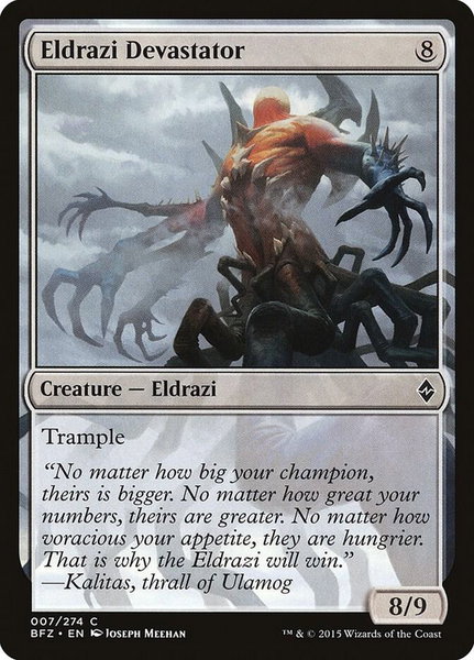 Eldrazi Devastator trading card from Battle for Zendikar Eldrazi Devastator - Battle for Zendikar Magic: The Gathering trading card