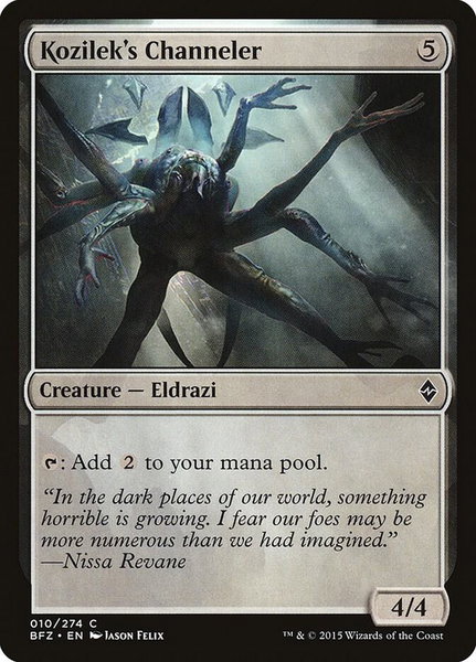 Kozilek's Channeler trading card from Battle for Zendikar Kozilek's Channeler - Battle for Zendikar Magic: The Gathering trading card