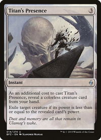 Titan's Presence - Battle for Zendikar (BFZ) #14 - Uncommon Magic: The Gathering Trading Card