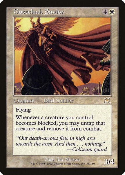 Gustcloak Savior trading card from Onslaught Gustcloak Savior - Onslaught Magic: The Gathering trading card