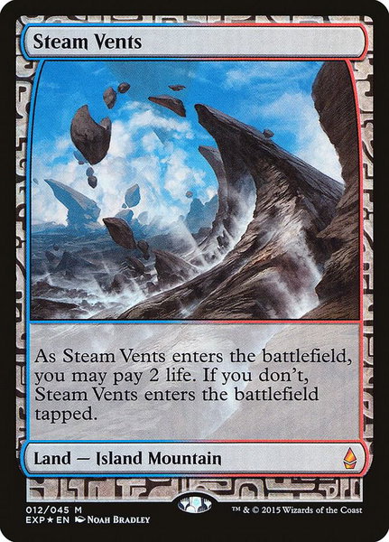 Steam Vents trading card from Zendikar Expeditions Steam Vents - Zendikar Expeditions Magic: The Gathering trading card