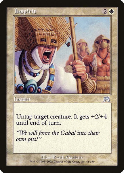 Inspirit trading card from Onslaught Inspirit - Onslaught Magic: The Gathering trading card
