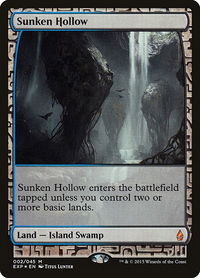 Sunken Hollow - Zendikar Expeditions (EXP) #2 - Mythic Magic: The Gathering Trading Card