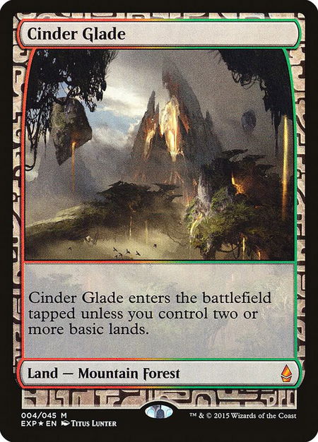Cinder Glade trading card from Zendikar Expeditions Cinder Glade - Zendikar Expeditions Magic: The Gathering trading card