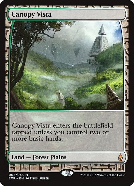 Canopy Vista trading card from Zendikar Expeditions Canopy Vista - Zendikar Expeditions Magic: The Gathering trading card