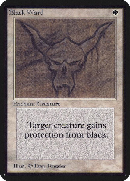 Black Ward trading card from Alpha Edition Black Ward - Alpha Edition Magic: The Gathering trading card