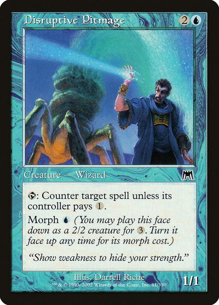 Disruptive Pitmage trading card from Onslaught Disruptive Pitmage - Onslaught Magic: The Gathering trading card