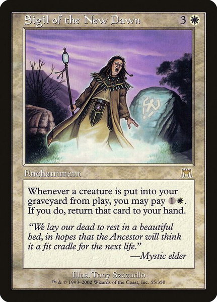 Sigil of the New Dawn trading card from Onslaught Sigil of the New Dawn - Onslaught Magic: The Gathering trading card