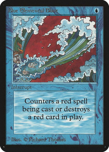 Blue Elemental Blast trading card from Alpha Edition Blue Elemental Blast - Alpha Edition Magic: The Gathering trading card