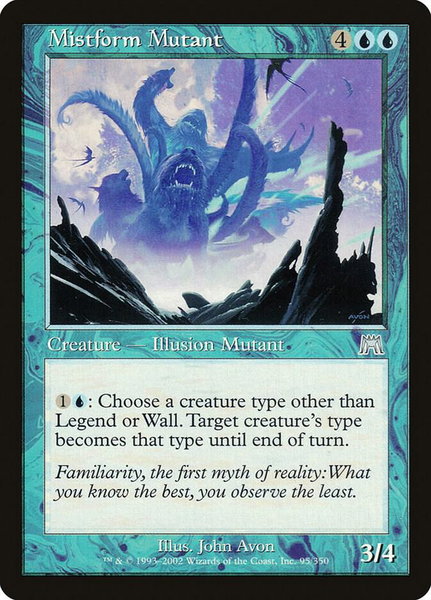 Mistform Mutant trading card from Onslaught Mistform Mutant - Onslaught Magic: The Gathering trading card