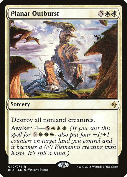 Planar Outburst trading card from Battle for Zendikar Planar Outburst - Battle for Zendikar Magic: The Gathering trading card