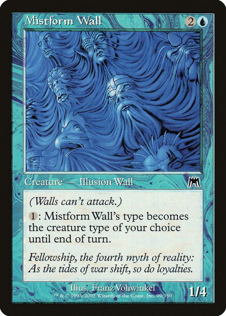 Mistform Wall - Onslaught Magic: The Gathering trading card