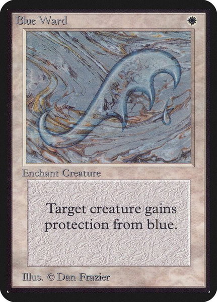 Blue Ward trading card from Alpha Edition Blue Ward - Alpha Edition Magic: The Gathering trading card
