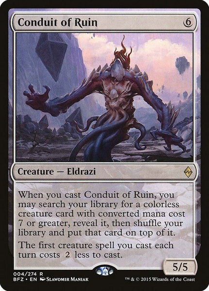 Conduit of Ruin trading card from Battle for Zendikar Conduit of Ruin - Battle for Zendikar Magic: The Gathering trading card