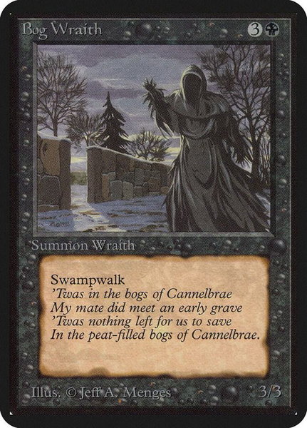Bog Wraith trading card from Alpha Edition Bog Wraith - Alpha Edition Magic: The Gathering trading card