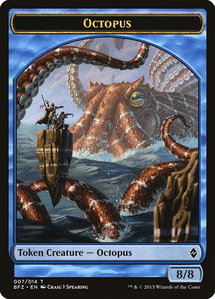 Octopus Token - Battle for Zendikar (BFZ) #7 - Token Magic: The Gathering Trading Card