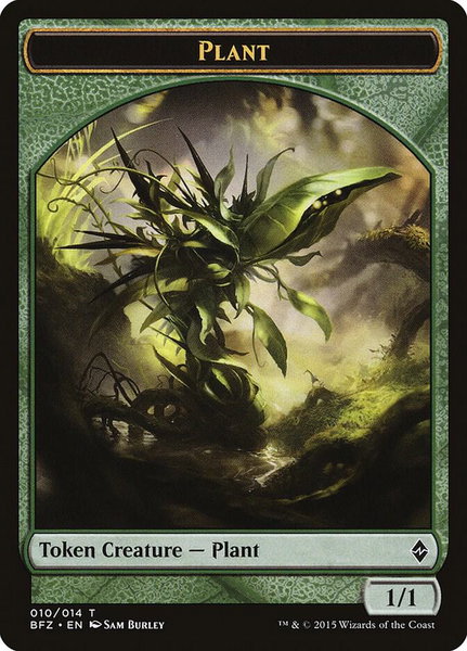 Plant Token trading card from Battle for Zendikar Plant Token - Battle for Zendikar Magic: The Gathering trading card