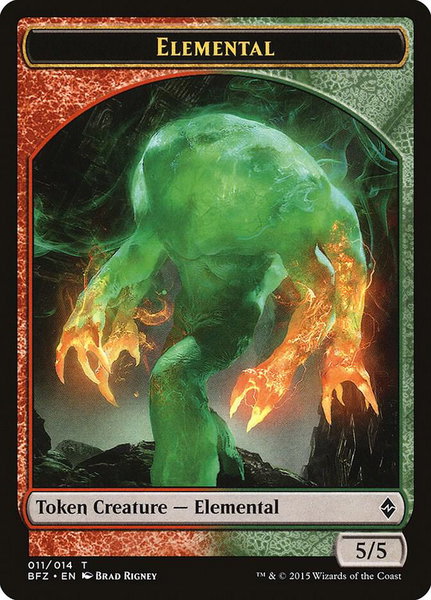 Elemental Token (011) trading card from Battle for Zendikar Elemental Token (011) - Battle for Zendikar Magic: The Gathering trading card
