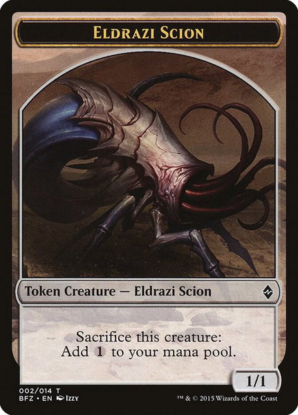Eldrazi Scion Token (002) trading card from Battle for Zendikar Eldrazi Scion Token (002) - Battle for Zendikar Magic: The Gathering trading card