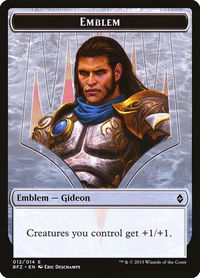 Emblem - Gideon, Ally of Zendikar - Battle for Zendikar (BFZ) #12 - Token Magic: The Gathering Trading Card