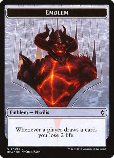 Emblem - Ob Nixilis Reignited trading card from Battle for Zendikar Emblem - Ob Nixilis Reignited - Battle for Zendikar Magic: The Gathering trading card