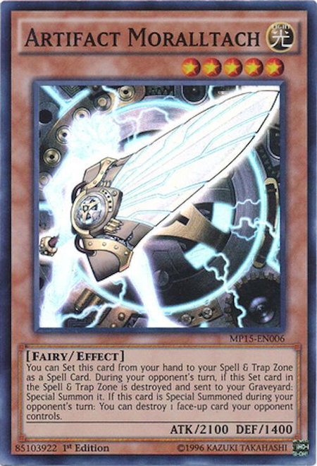 Artifact Moralltach trading card from 2015 Mega-Tins Mega Pack Artifact Moralltach - 2015 Mega-Tins Mega Pack YuGiOh trading card