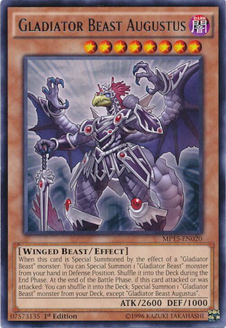 Gladiator Beast Augustus - 2015 Mega-Tins Mega Pack YuGiOh trading card