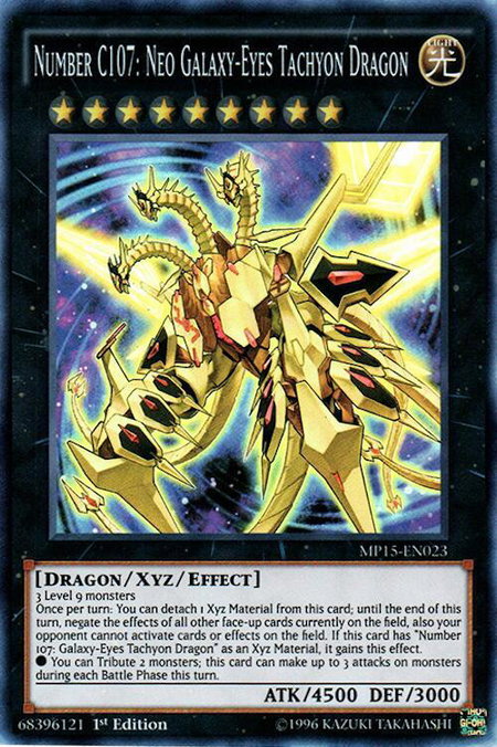 Number C107: Neo Galaxy-Eyes Tachyon Dragon - 2015 Mega-Tins Mega Pack YuGiOh trading card