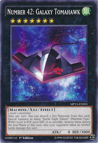Number 42: Galaxy Tomahawk - 2015 Mega-Tins Mega Pack (MP15) #MP15-EN055 - Common / Short Print YuGiOh Trading Card