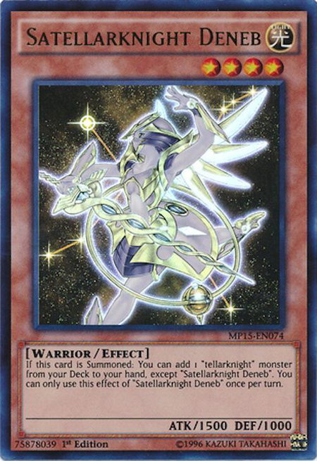 Satellarknight Deneb trading card from 2015 Mega-Tins Mega Pack Satellarknight Deneb - 2015 Mega-Tins Mega Pack YuGiOh trading card