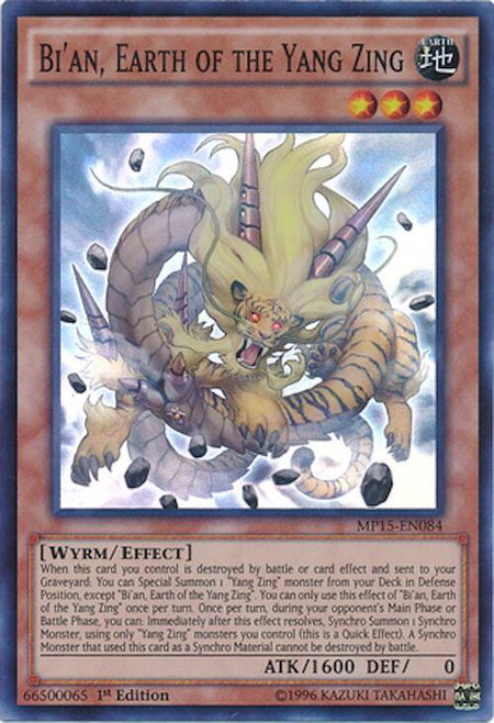 Bi'an, Earth of the Yang Zing - 2015 Mega-Tins Mega Pack YuGiOh trading card