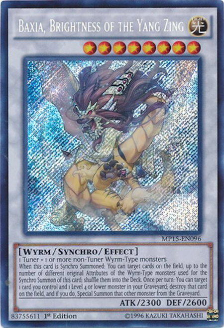 Baxia, Brightness of the Yang Zing - 2015 Mega-Tins Mega Pack YuGiOh trading card