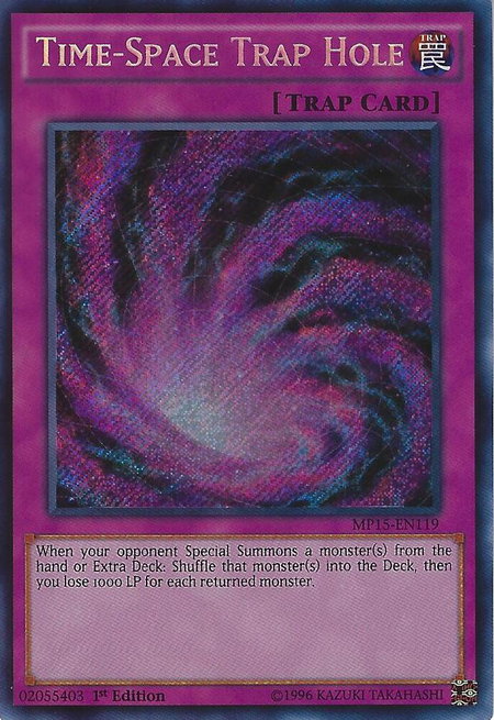 Time-Space Trap Hole trading card from 2015 Mega-Tins Mega Pack Time-Space Trap Hole - 2015 Mega-Tins Mega Pack YuGiOh trading card