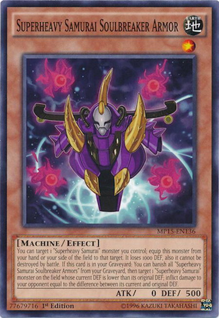 Superheavy Samurai Soulbreaker Armor - 2015 Mega-Tins Mega Pack YuGiOh trading card