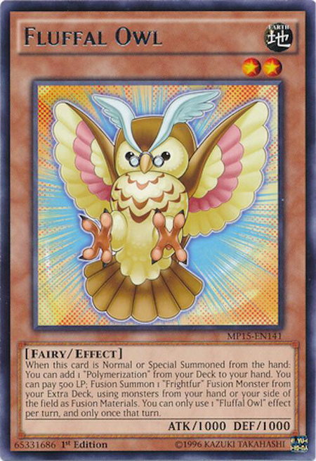Fluffal Owl trading card from 2015 Mega-Tins Mega Pack Fluffal Owl - 2015 Mega-Tins Mega Pack YuGiOh trading card